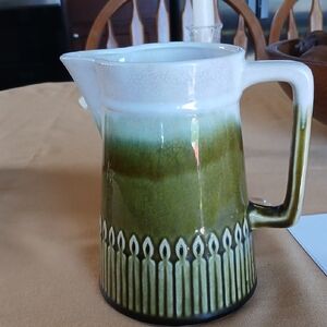 1970's Mid-century Modern  Green Pitcher.